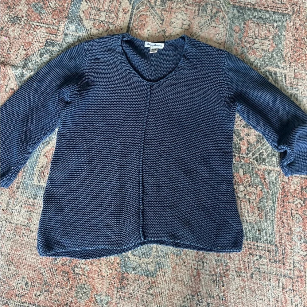 Tommy Bahama Women's Size Medium Seaglass Knit V-Neck Sweater Pullover